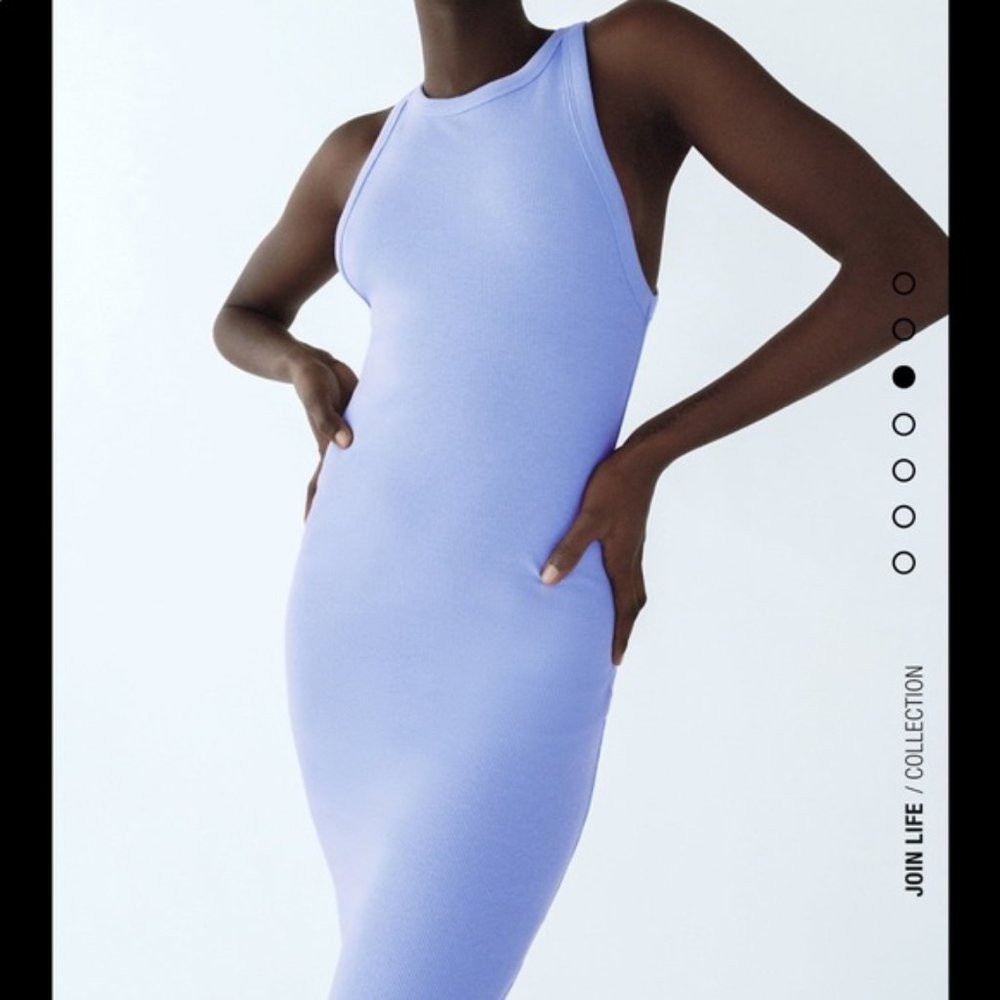 NWT Zara Ribbed Fitted Midi Dress